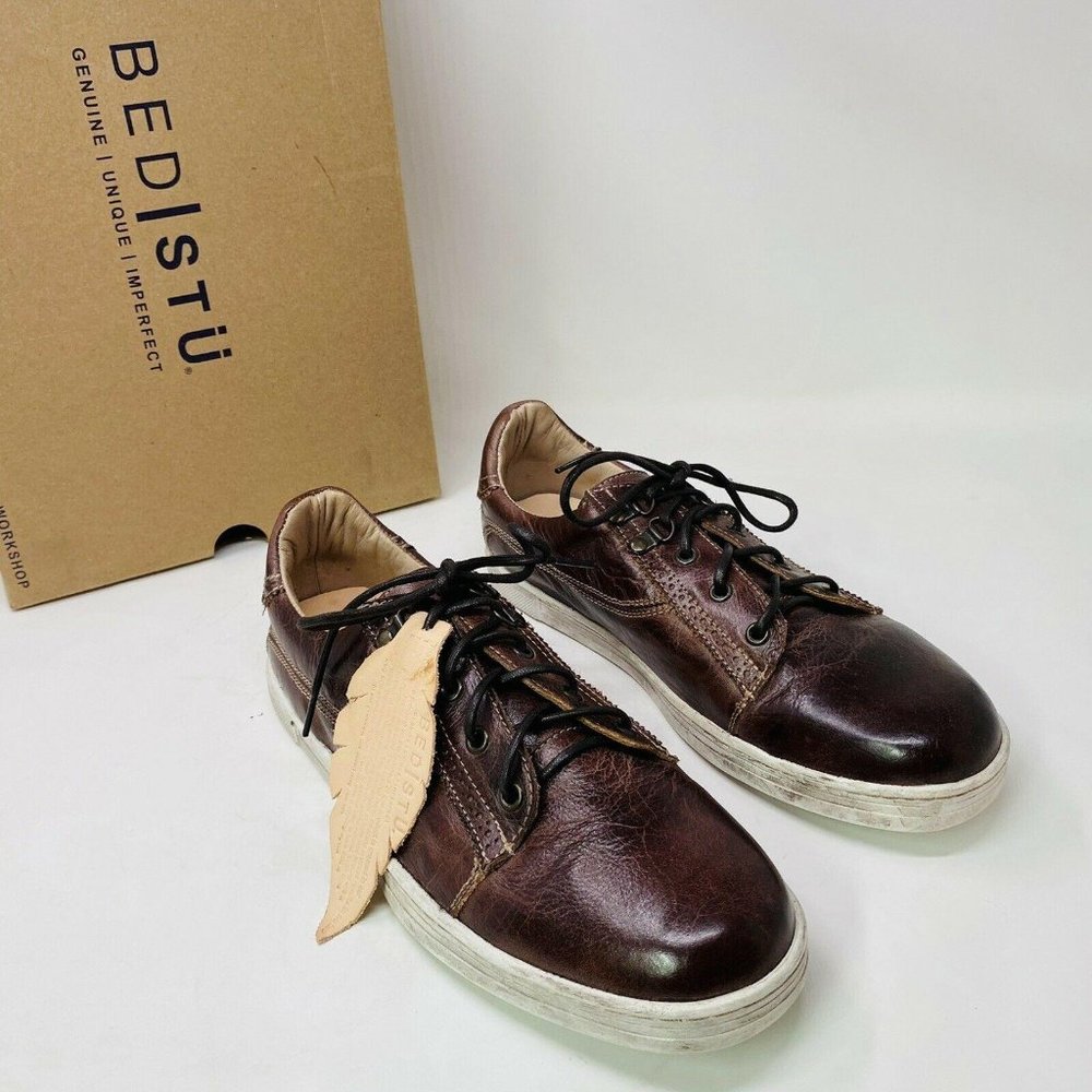 Bed Stu Mens Brown Leather Sneaker 10.5 Land Low Top Shoes Artisan Distressed